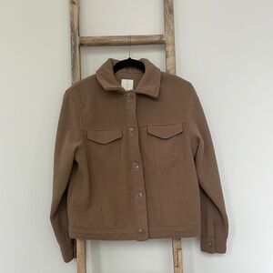 Brown Button-Up Women's Jacket